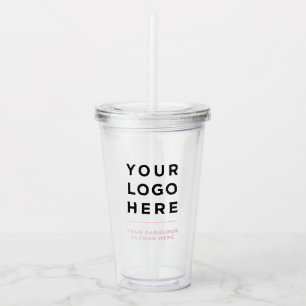 Dusty pink   Personalized Clear Tumbler with Straw