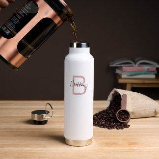 Dusty Pink Personalized Monogram Water Bottle