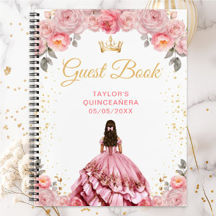 Dusty Pink Princess Quinceañera Livre d'or