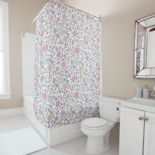 Dusty Pink Purple Beige Whimsical Colorful Floral