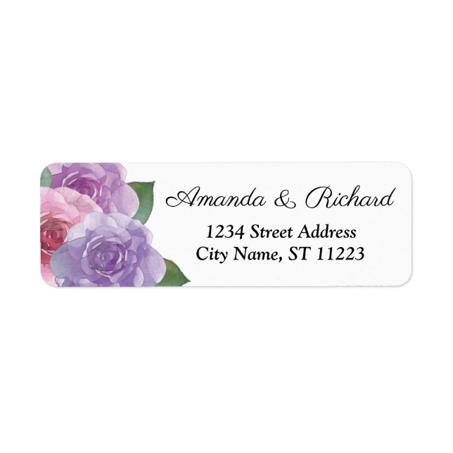 Dusty Pink Purple Elegant Floral Wedding (Front)