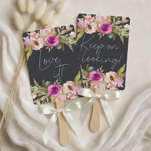 Dusty Pink Purple Floral Say Yes To The Dress Hand Fan