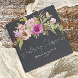 Dusty Pink Purple Floral Wedding Planner Binder