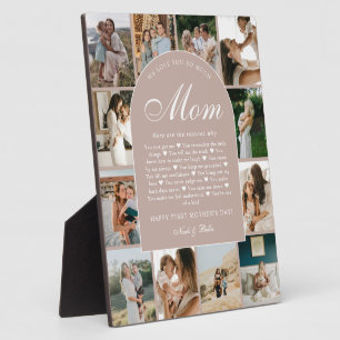Dusty Pink Reasons We Love You Mom Photo Collage Plaque