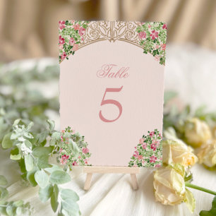 Dusty Pink Regal Doors Faux Foil Wedding Table Number