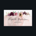 Dusty Pink Rose and Burgundy Red Floral Vintage Business Card<br><div class="desc">Charming dusty rose and burgundy red watercolor flowers business cards</div>