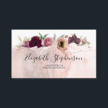 Dusty Pink Rose and Burgundy Red Floral Vintage Business Card<br><div class="desc">Charming dusty rose and burgundy red watercolor flowers business cards</div>