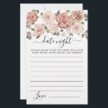 Dusty Pink Rose Floral Eucalyptus Date Night Card<br><div class="desc">A beautiful dusty pink rose floral border tops this Date Night card. Coordinates with the Dusty Pink Rose Bridal Shower collection.</div>