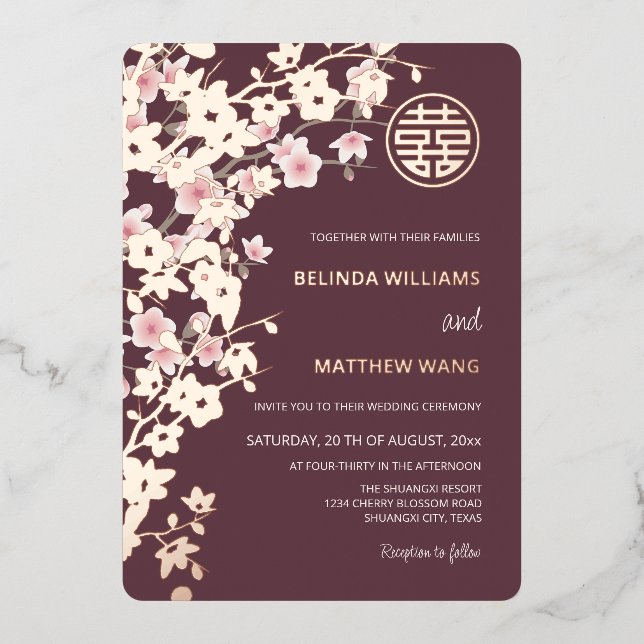 Dusty Pink Rose Gold Chinese Wedding (Front)