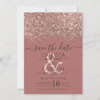 Dusty Pink Rose Gold Glitter Confetti Wedding