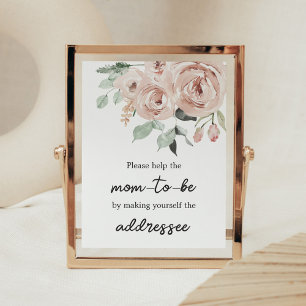 Dusty Pink Rose It's a Girl Envelope Station Poster