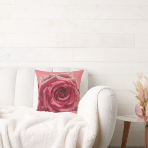 Dusty Pink Rose Throw Pillow