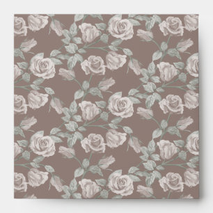 Dusty Pink Rose Vine Envelope