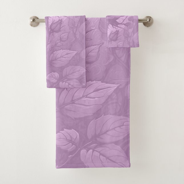 Dusty Pink Roses 3 Bath Towel Set (Insitu)
