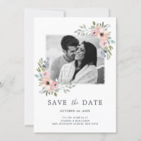 Dusty Pink Roses Midsummer Floral Save the Date