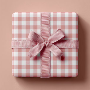 Dusty Pink Rustic Gingham Wrapping Paper