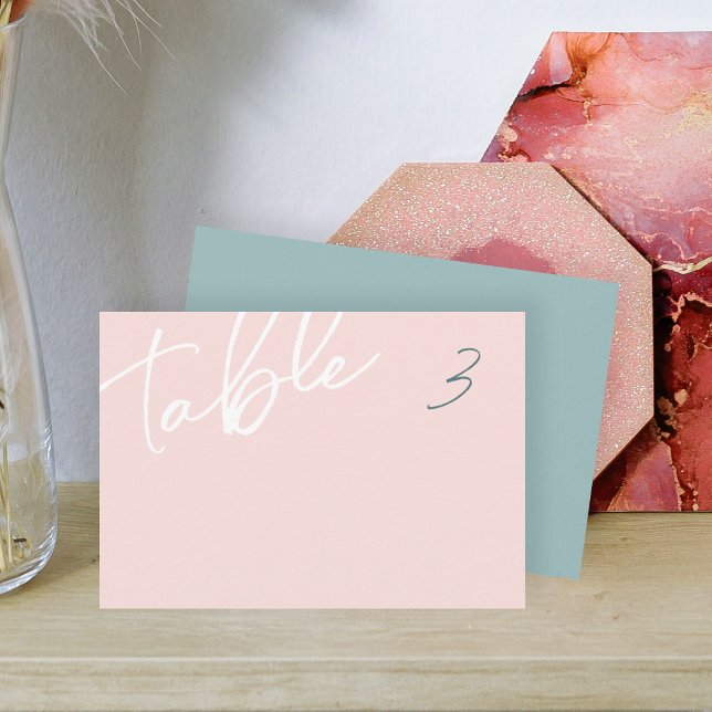 Dusty Pink, Sage Green Dinner Plate Name Card (light dusty pink sage green wedding calligraphy elegant script dinner place name card table number)