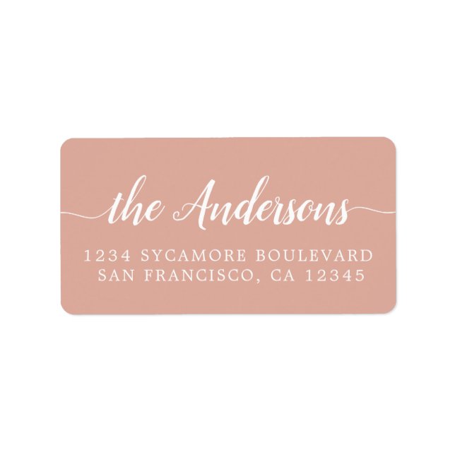 Dusty Pink Script Family Return Address Label (Front)