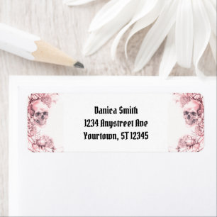 Dusty Pink Skull and Roses Gothic Halloween