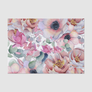 Dusty Pink Spring Floral Tissue Paper