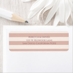Dusty Pink Stripes Minimalist Return Address