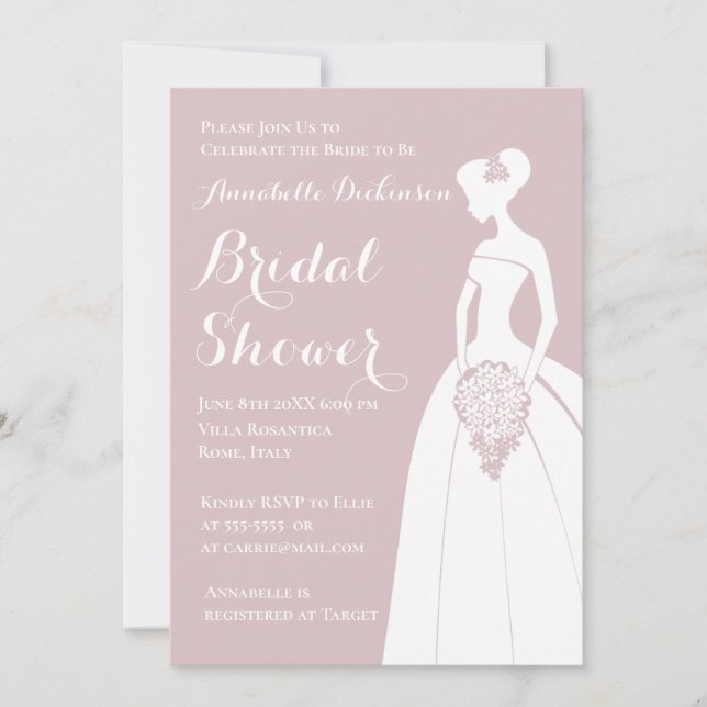 Dusty Pink Theme Invitation (Front)