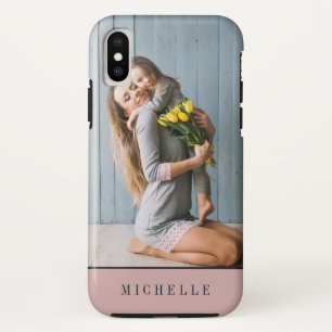 Dusty PInk    Vertical photo monogram personalized iPhone XS Case