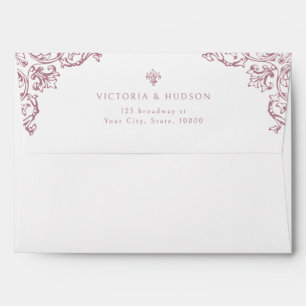 Dusty Pink Vintage Elegant Wedding Return Address Envelope