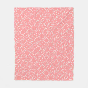 Dusty Pink Vintage Floral Soft Fleece Blanket