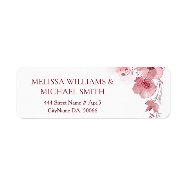 Dusty Pink Watercolor Flower |  Wedding (Front)