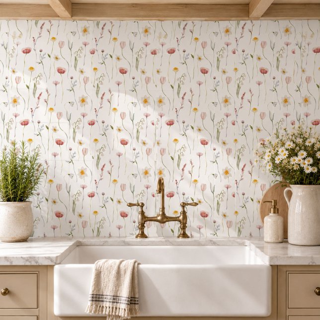 Dusty Pink Watercolor Wildflower Tile (Creator Uploaded)