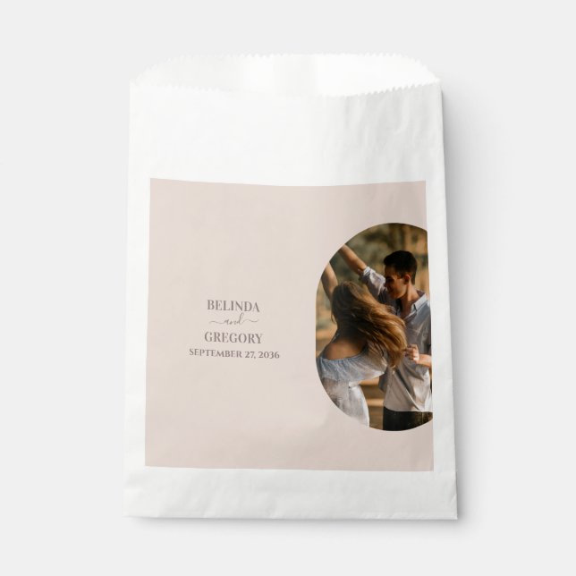 Dusty Pink We Do Minimalist Photo Wedding  Favour Bag (Front)