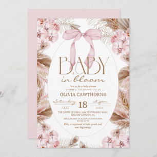 Dusty Pink Whimsical Baby Shower Invitation