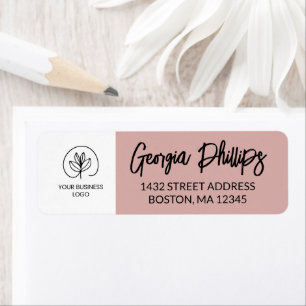 Dusty Pink & White With Your Business Logo