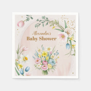 Dusty Pink Wildflower Baby in Bloom Napkin