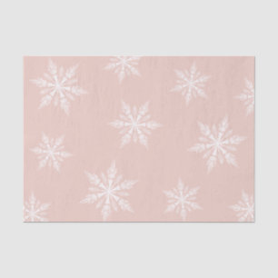 Dusty Pink Winter Holiday Snowflakes Tissue Paper