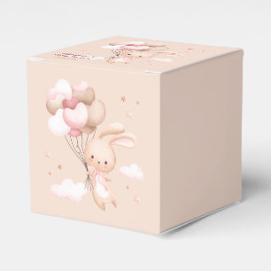 Dusty Pink Woodland Bunny Baby Shower Favor Box
