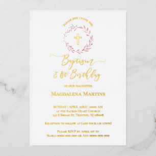 dusty pink wreath Baptism and 1st Birthday