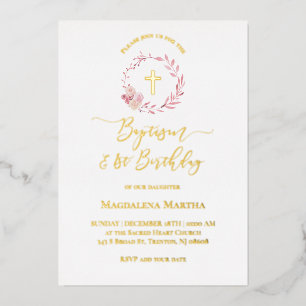 dusty pink wreath   Baptism and 1st Birthday