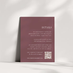 Dusty Plum All-in-One Wedding Details Enclosure Card