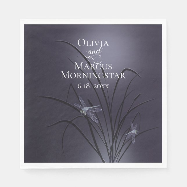 Dusty Plum Dragonfly Napkin (Front)