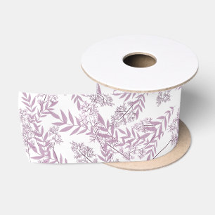 Dusty Plum Purple Wedding  Botanical Satin Ribbon