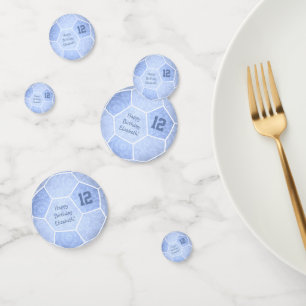 dusty powder blue girls soccer birthday party confetti