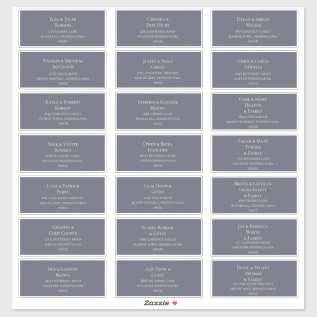 Dusty Purple and Beige Font Guest Address Labels (Sheet)