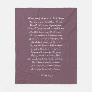 Dusty Purple Custom Poem Song Lyric Quote Fleece Blanket