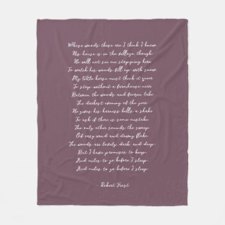 Dusty Purple Custom Poem Song Lyric Quote  Fleece Blanket