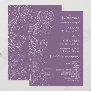 Dusty Purple Élégant programme de mariage floral