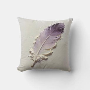 Dusty Purple Feather Lavender Modern Decor Throw Pillow