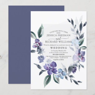 Dusty Purple Floral Garden Invitation de mariage,