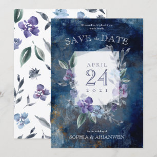 Dusty Purple floral garden Wedding Invitation
